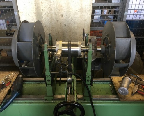 Equilibrage dynamique d'un rotor ABB avec deux turbines de refroidissement