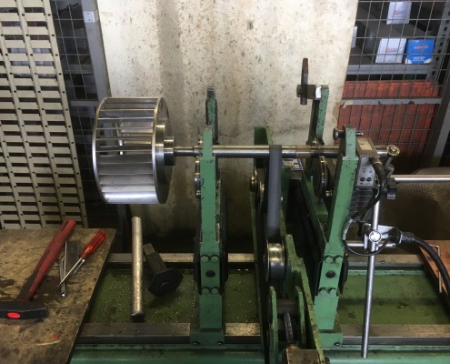 Equilibrage dynamique d'une turbine de ventilation Inox